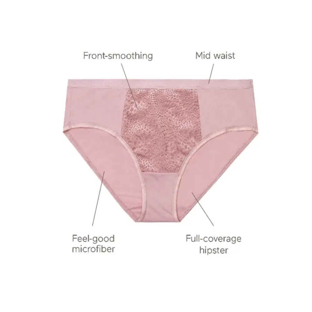 Tummy-Smoothing Microfiber Hipsters Underwear Panty 2, 3-Packs Size S5